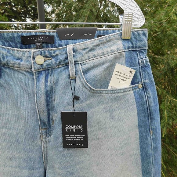 Sanctuary Charli Shadow Stripe Sz-31 Crop Hi Rise Jeans NWT - Picture 2 of 6